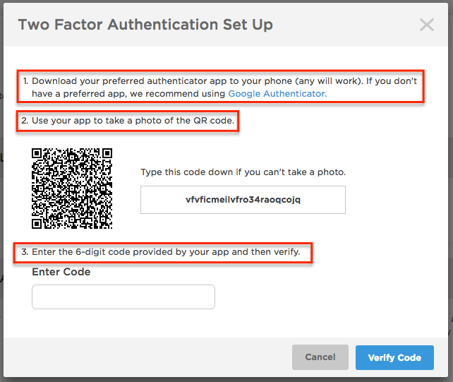 how to set up two factor authentication with google authenticator