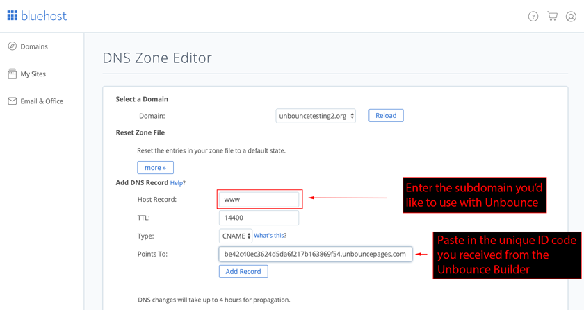 Setting Up Your Cname With Bluehost Documentation Images, Photos, Reviews